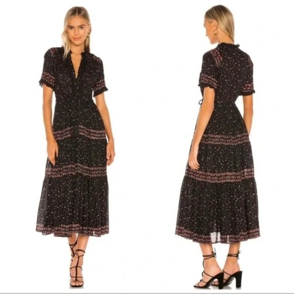 Free People Rare Feeling Boho Maxi Dress Women Button Up Neck OB907121 XS - Picture 3 of 8